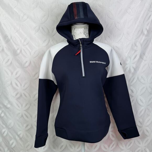 BMW Motorsport Racing 1/4 Zip Pullover Hoodie Women’s Size S - Picture 1 of 12